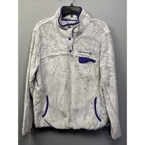 Free Country Fleece pullover Womens XL Gray Purple 1/4 Snap pockets‎ Outdoors
